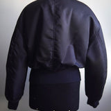 Jaqueta Saint Laurent Bomber Cropped Preta