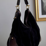 Bolsa Hobo Gucci Jockey Monogram Camurça Preto | Marrom