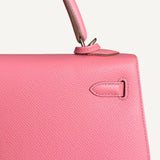 Bolsa Hermès Kelly 25 Epsom Rose Confetti com Ferragens Palladium