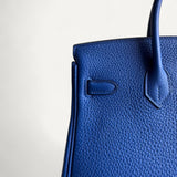 Bolsa Hermès Birkin 25 Togo Bleu France com Ferragens Palladium