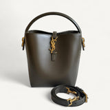 Bolsa Saint Laurent LE 37 Bucket Verde com Ferragens Douradas