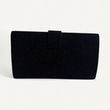 Clutch Saint Laurent Preta com Ferragens Douradas