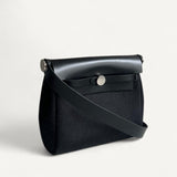 Bolsa Hermès Herbag Mini Toile Noir com Ferragens Palladium