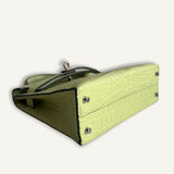 Bolsa Hermès Mini Kelly Alligator Matte Jaune Bourgeon com Ferragens Palladium