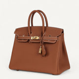 Bolsa Hermès Birkin 25 Togo Gold com Ferragens Gold