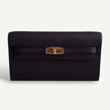 Bolsa Hermès Kelly Classique To Go Epsom Noir com Ferragens Gold