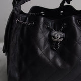 Bolsa Chanel 25 Small Caviar Preta com Ferragens Prateadas