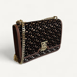 Bolsa Burberry Medium Flocked TB Monogram