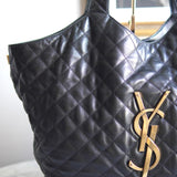 Bolsa Saint Laurent Maxi Icare Couro Tote Preta