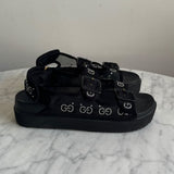 Sandália Gucci GG Logo Mesh Preta