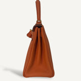 Bolsa Hermès Kelly 28 Togo Orange H com Ferragens Gold
