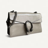 Bolsa Gucci Dionysus Small Cinza com Ferragens Prateadas