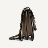 Bolsa Gucci Dionysus Small Cinza com Ferragens Prateadas