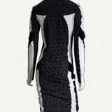 Vestido Burberry Monograma com Ziper Central
