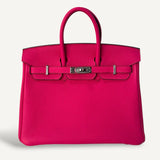 Bolsa Hermès Birkin 25 Togo Rose Mexico com Ferragens Palladium