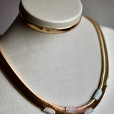 Colar Malha em Ouro Amarelo 18K  com Pavê em Diamantes