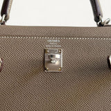 Bolsa Hermès Kelly 25 Epsom Sellier Etoupe com Ferragens Palladium