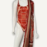 Conjunto Hermès Malliot de Bain Cameron Mors Et Gourmettes Rouge