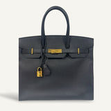 Bolsa Hermès Birkin 35 Epsom Noir com Ferragens Gold
