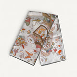 Lenço Hermès 90 Academia Hippica Bleu Azur / Beige Dore / Vert