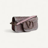 Bolsa Valentino Garavani Small Valentino Garavani Locò Shoulder Bag With Rhinestones Rosa