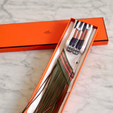 Twilly Hermès Jumping Silk com Franjas de Couro Crème I Kaki I Beige