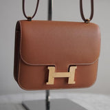 Bolsa Hermès Constance 18 Epsom Gold com Ferragens Gold