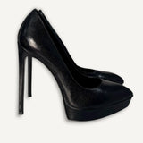 Scarpin Saint Laurent Stileto em Couro Preto
