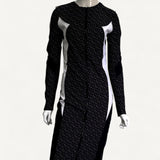 Vestido Burberry Monograma com Ziper Central
