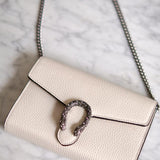 Bolsa Gucci Tiracolo Dionysus Mini Couro Off-White