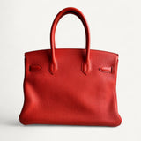 Bolsa Hermès Birkin 30 Togo Orange com Ferragens Gold