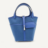 Bolsa Hermès Picotin 18 Cargo Bleu Egee/Bleu Royal com Ferragens Palladium