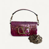 Bolsa Valentino  VLogo Signature com Paetês Rosa