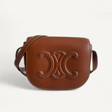 Bolsa Celine Folco Triomphe Caramelo com Ferragens Douradas