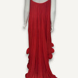 Vestido Lanvin Strapless Vermelho Seda