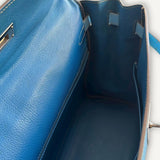 Bolsa Hermès Kelly 35 Epsom Blue Jean com ferragens Palladium