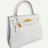 Bolsa Hermès Kelly 28 Togo Beton com Ferragens Douradas