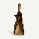 Bolsa  Hermès Mini Kelly Chevre Dore com Ferragens Permabrass