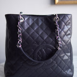 Bolsa Chanel Petit Shopping Tote Couro Caviar Preta