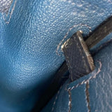 Bolsa Hermès Birkin 25 Epsom Bicolor Bleu Prusse/Noir com Ferragens Palladium