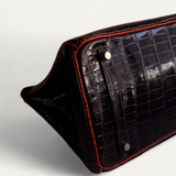 Bolsa Hermés Birkin 35 Croco Shiny Miel Orange com Ferragens Palladium