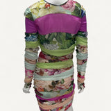 Vestido Dolce & Gabbana Silk Mini Dress Multicolor