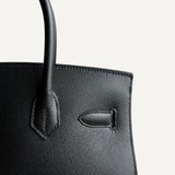 Bolsa Hermès Birkin 30 Epsom Sellier Noir com Ferragens Palladium