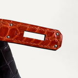 Bolsa Hermés Birkin 35 Croco Shiny Miel Orange com Ferragens Palladium