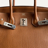 Bolsas Hermès Birkin 30 Togo Gold com Ferragens Palladium