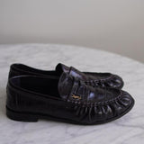 Mocassim Saint Laurent Le Lofer Couro de Hagfish Burgundy