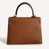 Bolsa Hermès Kelly 25 Epsom Gold com Ferragens Gold
