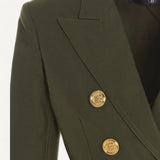 Blazer Balmain Verde musgo com detalhes em Dourado
