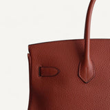 Bolsa Hermès Birkin 35 Togo Cuivre com Ferragens Gold