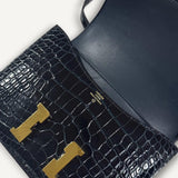 Bolsa Hermes Constance 18  Croco Com Ferragens Gold